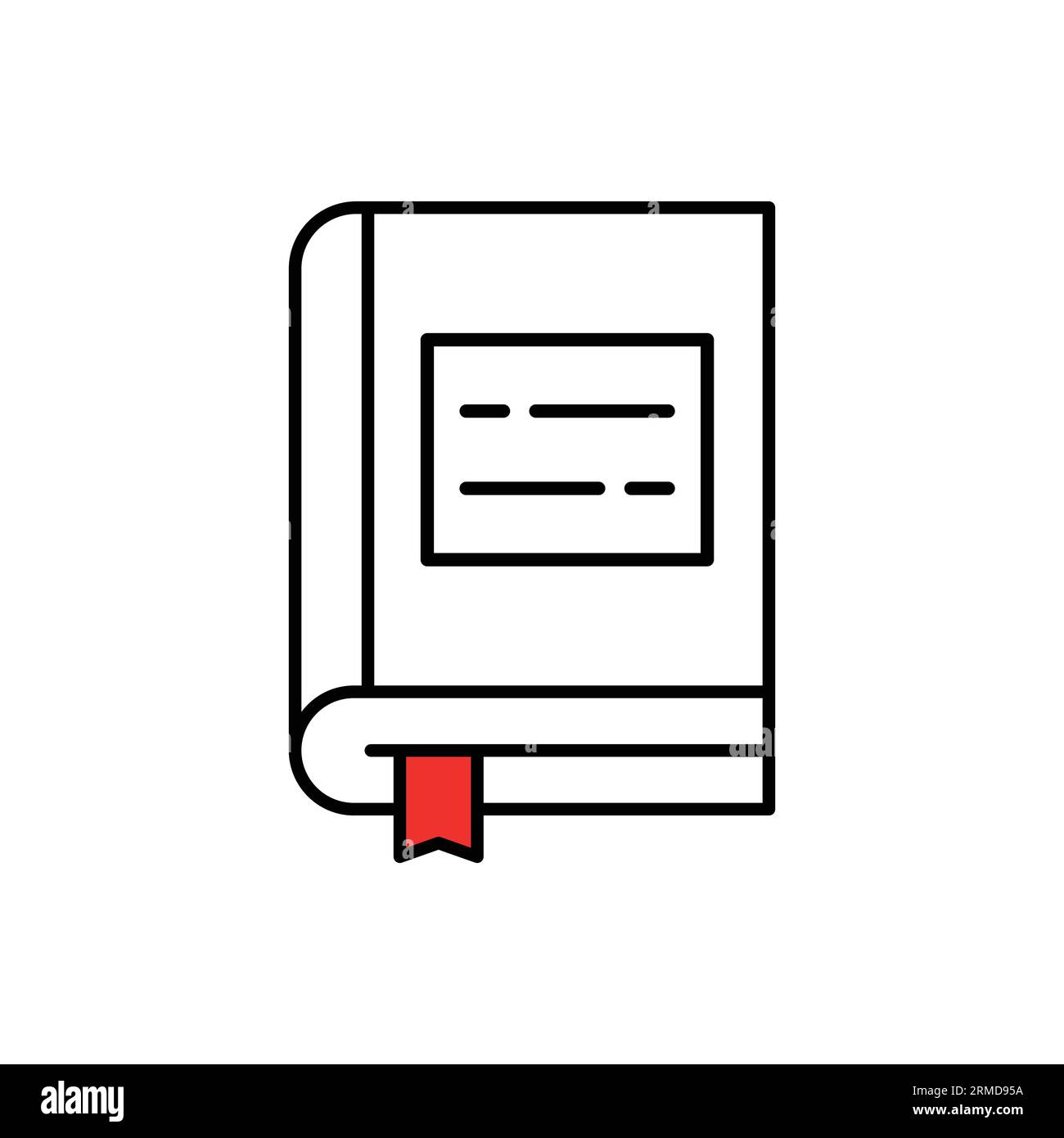 Lineares schwarzes abstraktes Buchsymbol für einfache Bildung. Einfaches lineares Trend-Strich-Kunst-Wissen-Logotyp grafisches Web-Design-Element isoliert auf weiß. C Stock Vektor