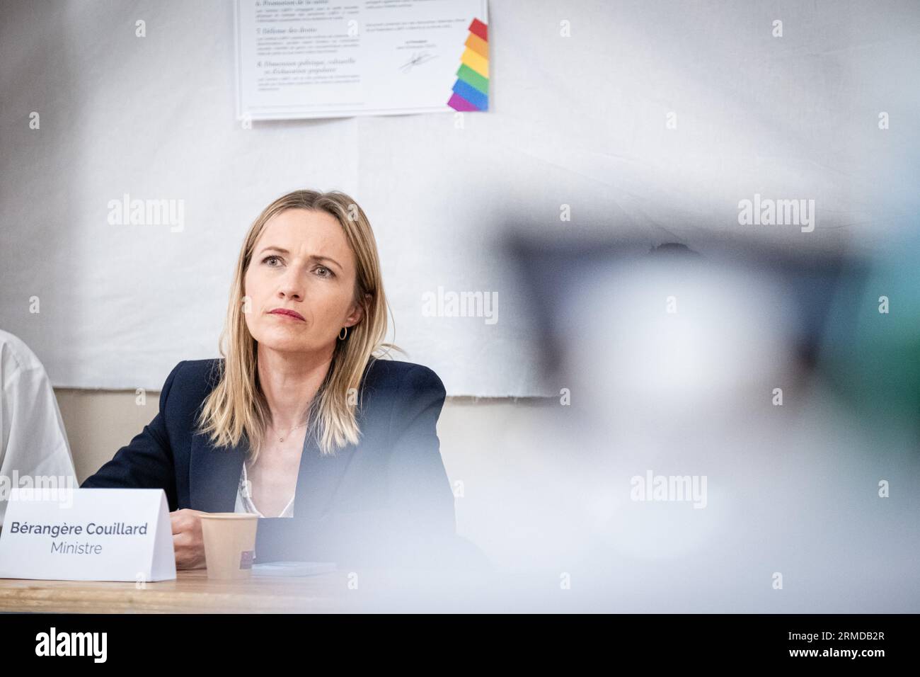 Die französische Ministerin für die Gleichstellung von Frauen und Männern und die Bekämpfung von Diskriminierung, Berangere Couillard, war in Lyon, um an dem Gipfel teilzunehmen Stockfoto