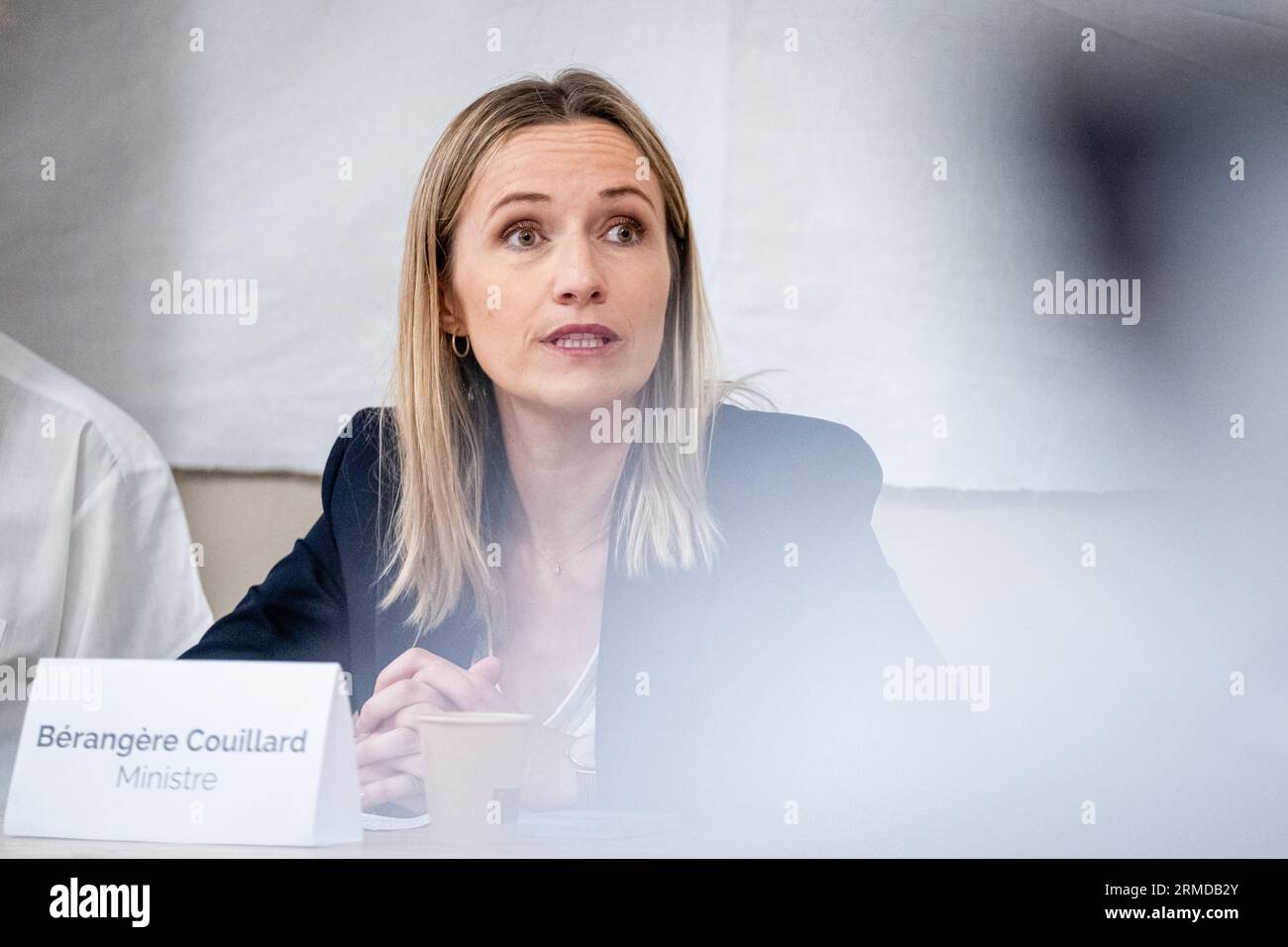 Die französische Ministerin für die Gleichstellung von Frauen und Männern und die Bekämpfung von Diskriminierung, Berangere Couillard, war in Lyon, um an dem Gipfel teilzunehmen Stockfoto