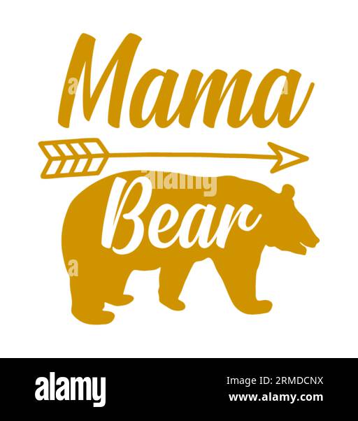Mama Bär Vektor Typografie T-Shirt Design, T-Shirt-Design, T-Shirt Design, Schriftzug T-Shirt Design, Silhouette T-Shirt Design, Kunst, schwarz, Kalligraphie, l Stock Vektor