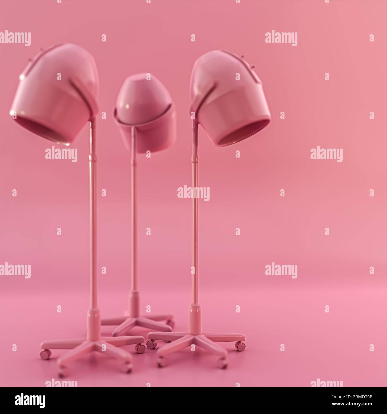 Salontrockner isoliert auf rosa 3D-Illustration Stockfoto