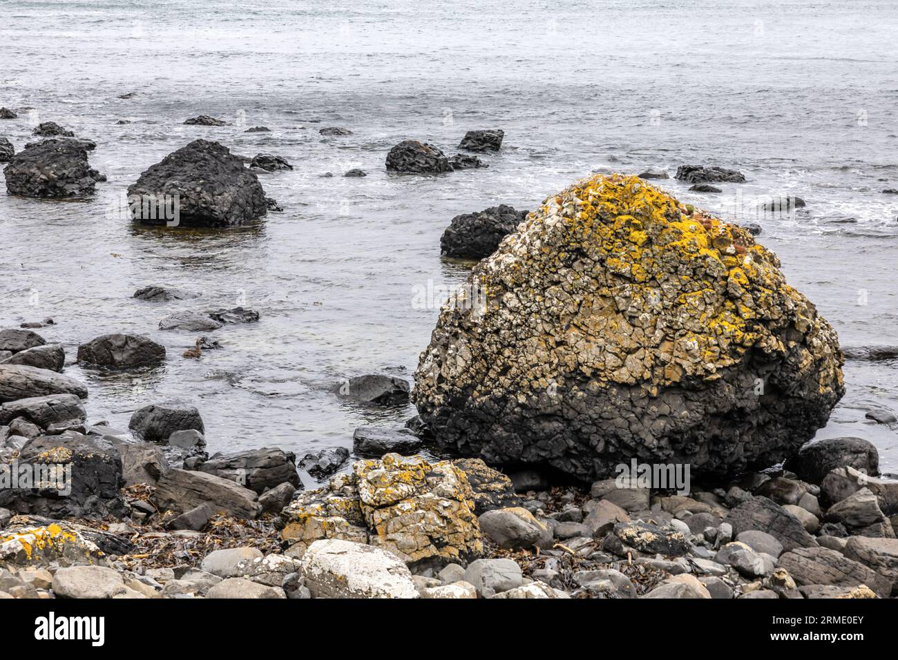 Port Noffer, Causeway Coastal Path, County Antrim, Nordirland, Vereinigtes Königreich Stockfoto