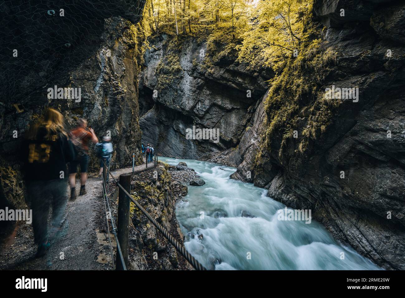 Partnachklamm, Schlucht und Schlucht in Garmisch Partenkirchen, Bayern Deutschland Stockfoto