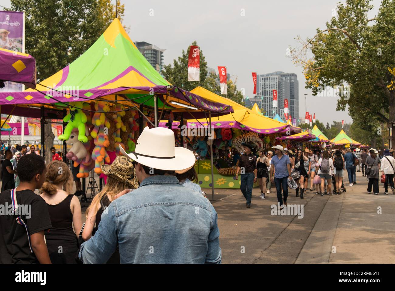 WESTERN Theme Festival und Vergnügungszelte in Calgary Stampede Stockfoto