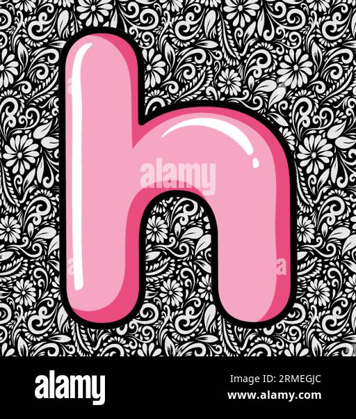 Alphabet Kleinbuchstabe H , Alphabet Letter Design, Alphabet Letter Illustration, Letzte Kunst, Schrift Illustration, Alphabetvektor, Schriftartvektor Stock Vektor