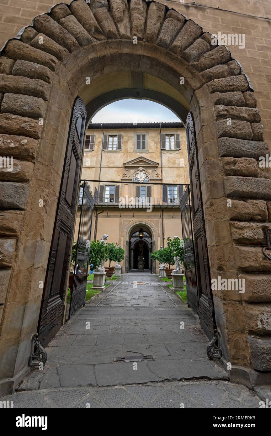 Der Palast Riccardi Medici (Palazzo Medici Riccardi) war die Residenz der Familie Medici in Florenz in der Toskana Stockfoto