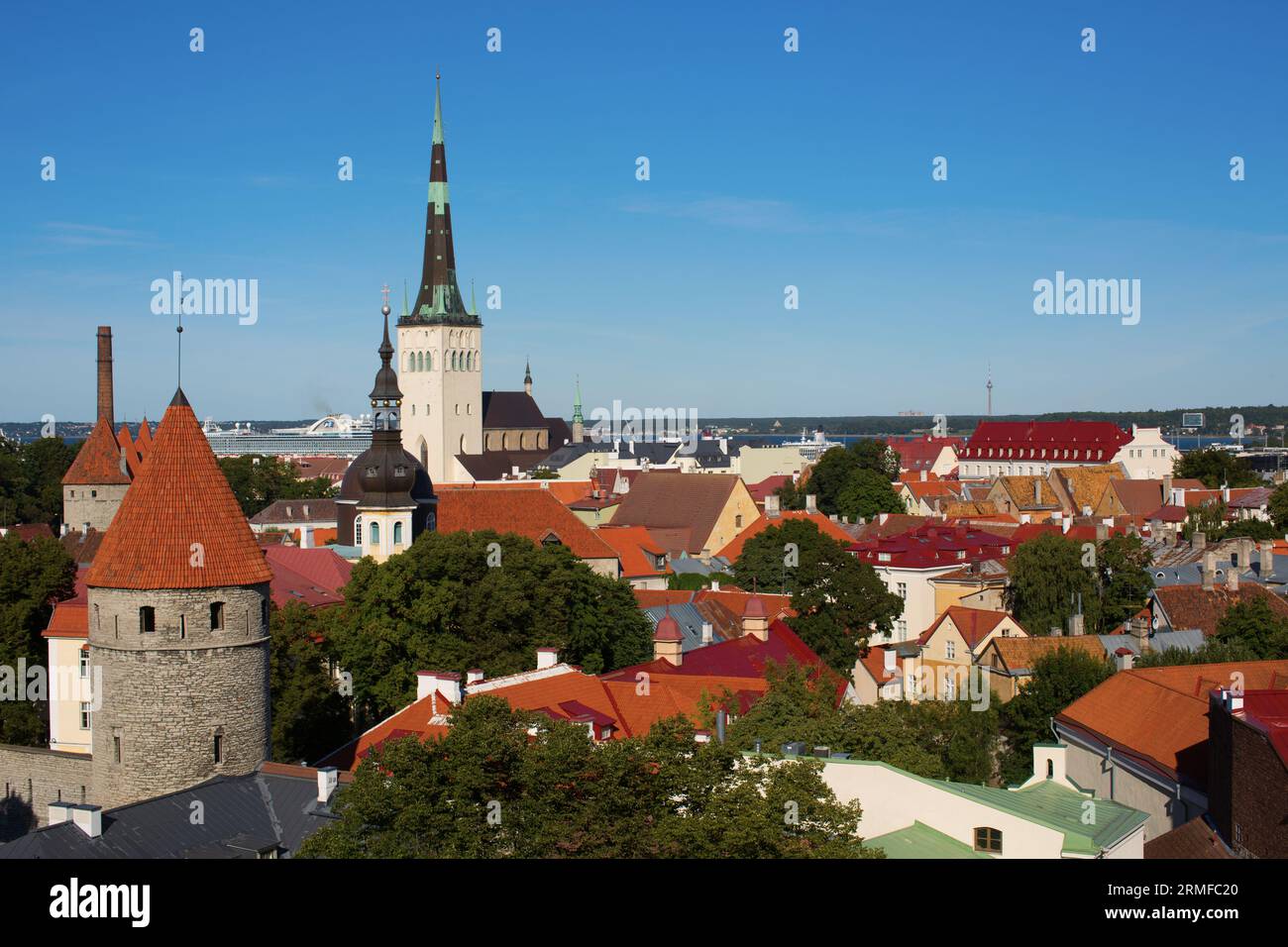 Malerischer Blick auf die Altstadt von Tallinn Stockfoto