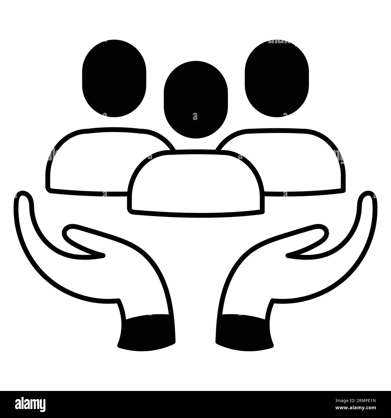 Symbol „Inclusive and diverse Community“ – Vektor-Illustration für Vielfalt und Inklusion, Gleichstellung, soziale Gerechtigkeit und Mitarbeiterunterstützung. Stock Vektor