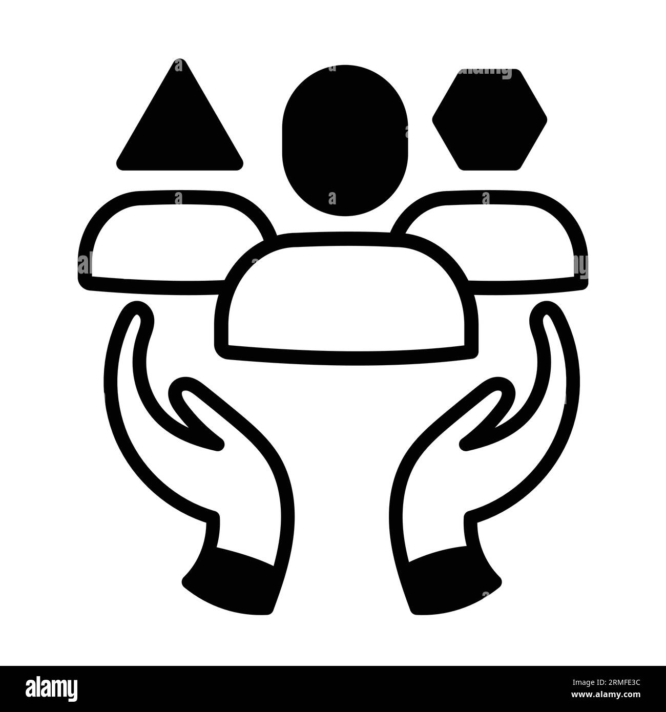 Symbol „Inclusive and diverse Community“ – Vektor-Illustration für Vielfalt und Inklusion, Gleichstellung, soziale Gerechtigkeit und Mitarbeiterunterstützung. Stock Vektor