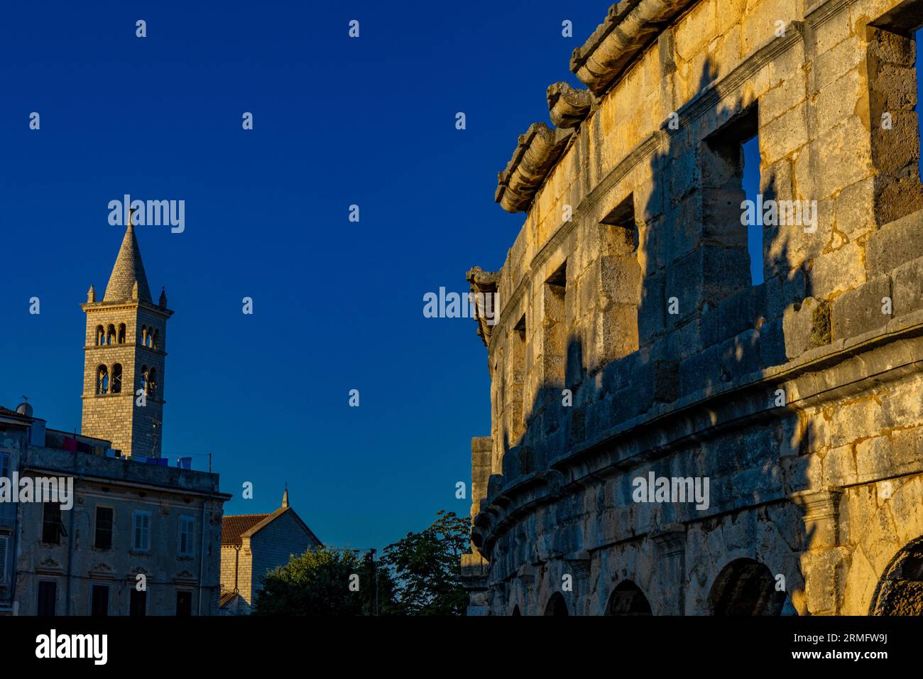 Amphitheater in Pula Touristenattraktionen Gladiatorenarena in Kroatien Stockfoto