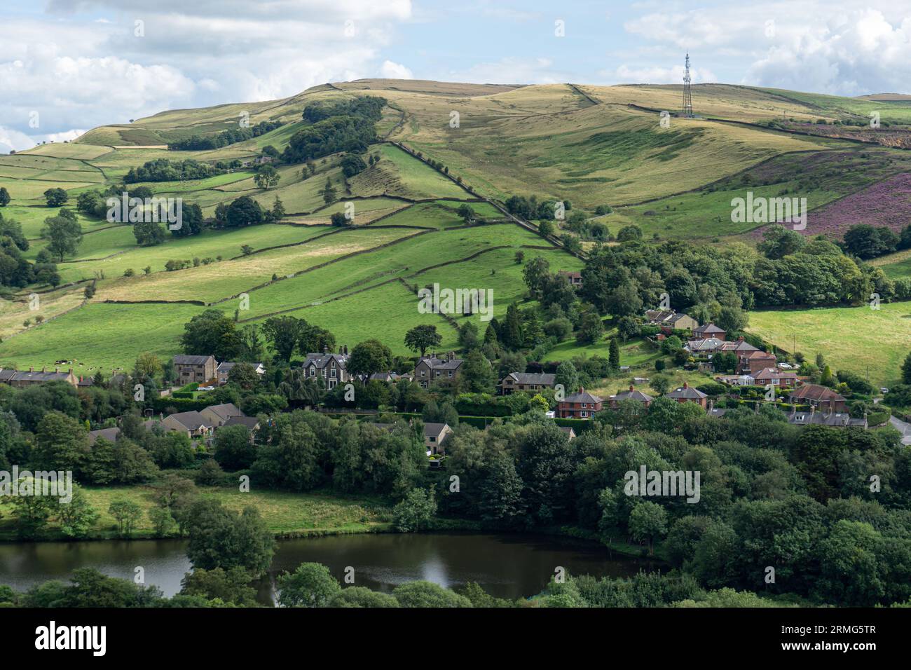 Blick über Derbyshire Moors New Mills Stockfoto