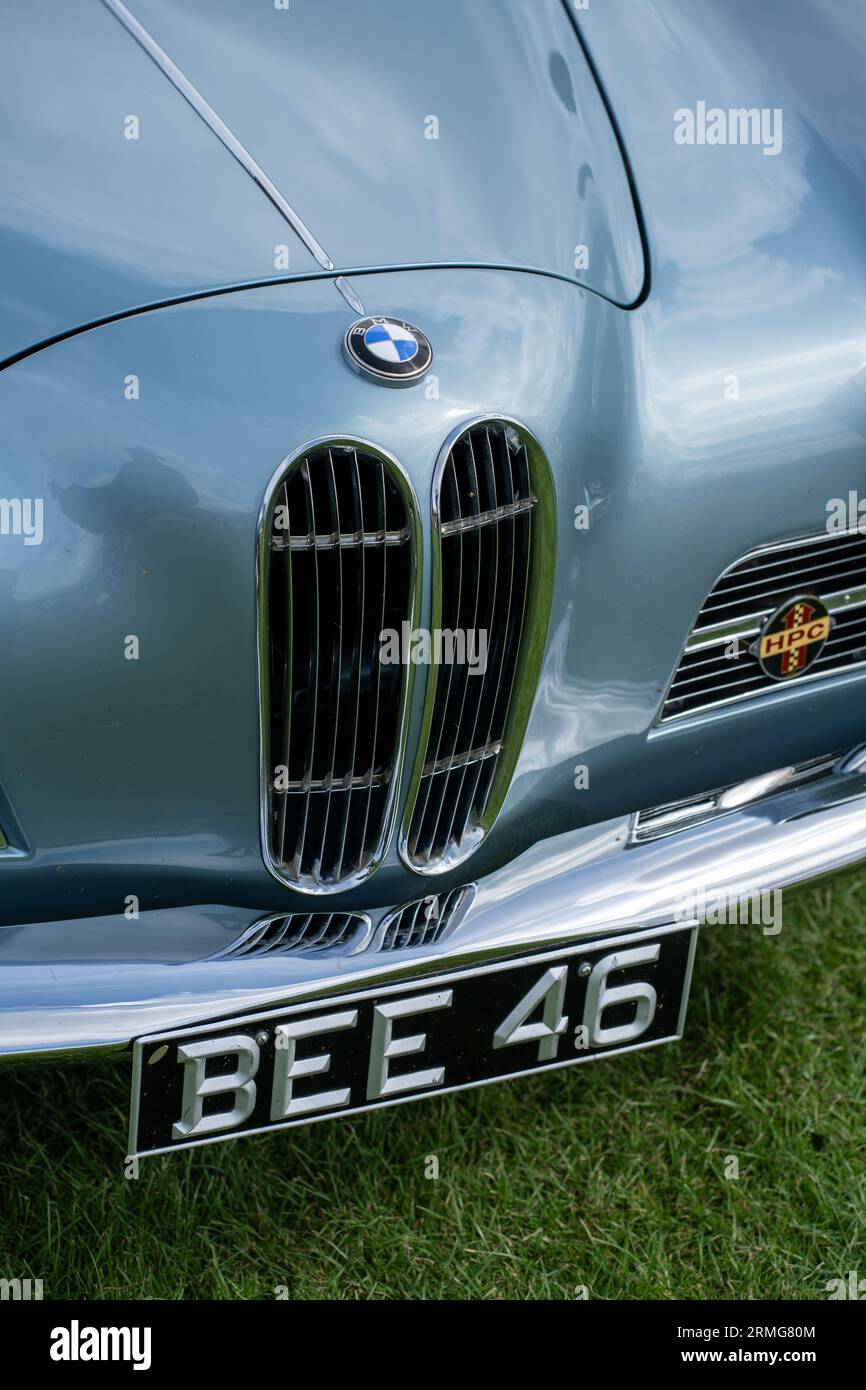 Der BMW 503 gehörte einst John Surtees, Nahaufnahme des Kühlergrills Stockfoto