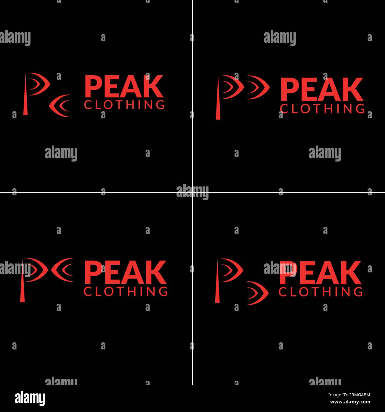 Set mit Peak Clothing Logo-Designs Stock Vektor