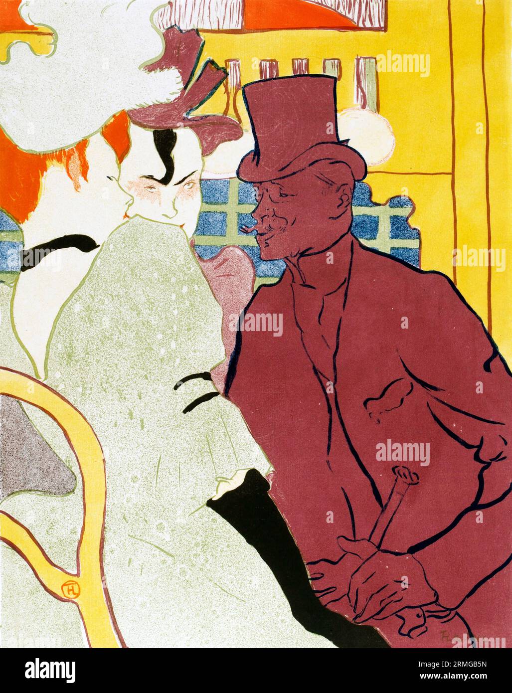 Toulouse-Lautrec-Lithographie 'ein Engländer im Moulin Rouge' von Henri de Toulouse-Lautrec (1864-1901), Lithographie, 1892 Stockfoto