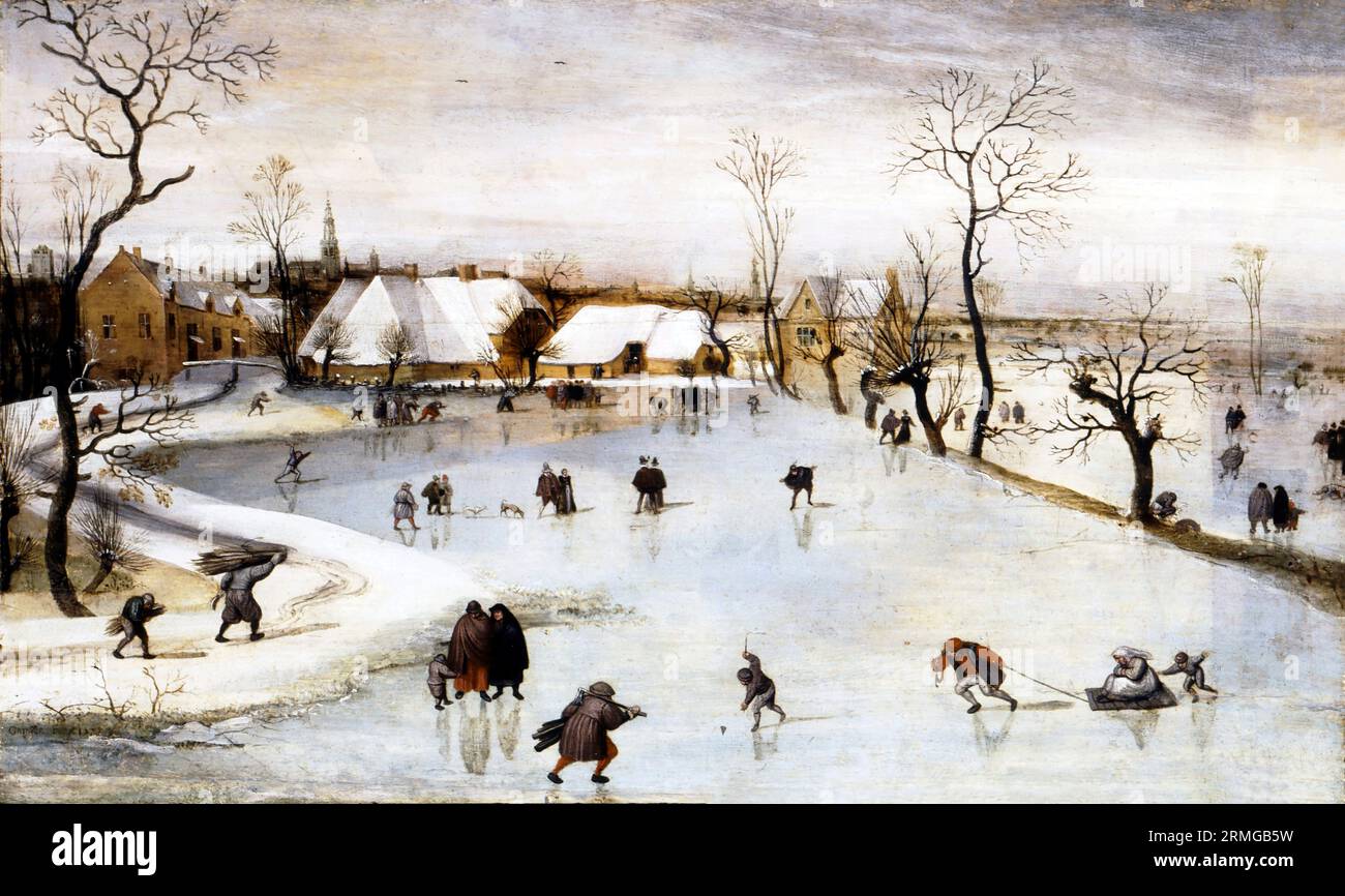 Der Winter des flämischen Künstlers Jacob Grimmer (1526/26-ca. 1590), Öl auf Eiche, 1577 Stockfoto