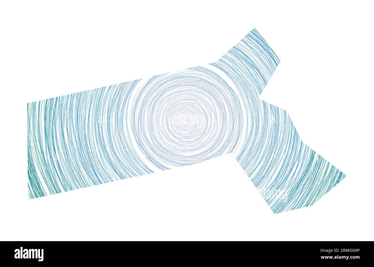 Massachusetts Karte gefüllt mit konzentrischen Kreisen. Skizzieren Sie Kreise in Form des US-Bundesstaates. Vektorabbildung. Stock Vektor