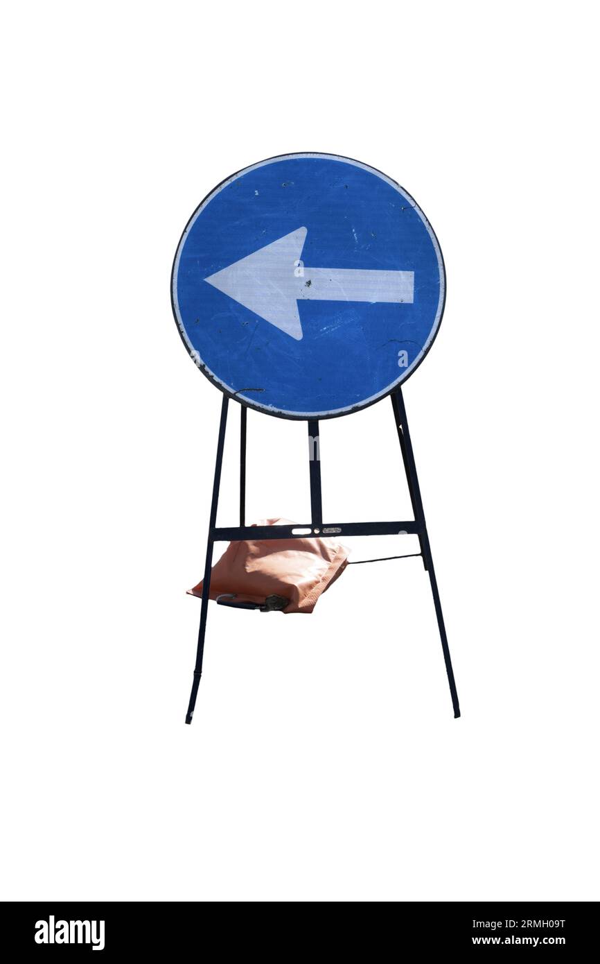 Obligatorisches Verkehrszeichen isoliert auf transparentem Hintergrund Stockfoto