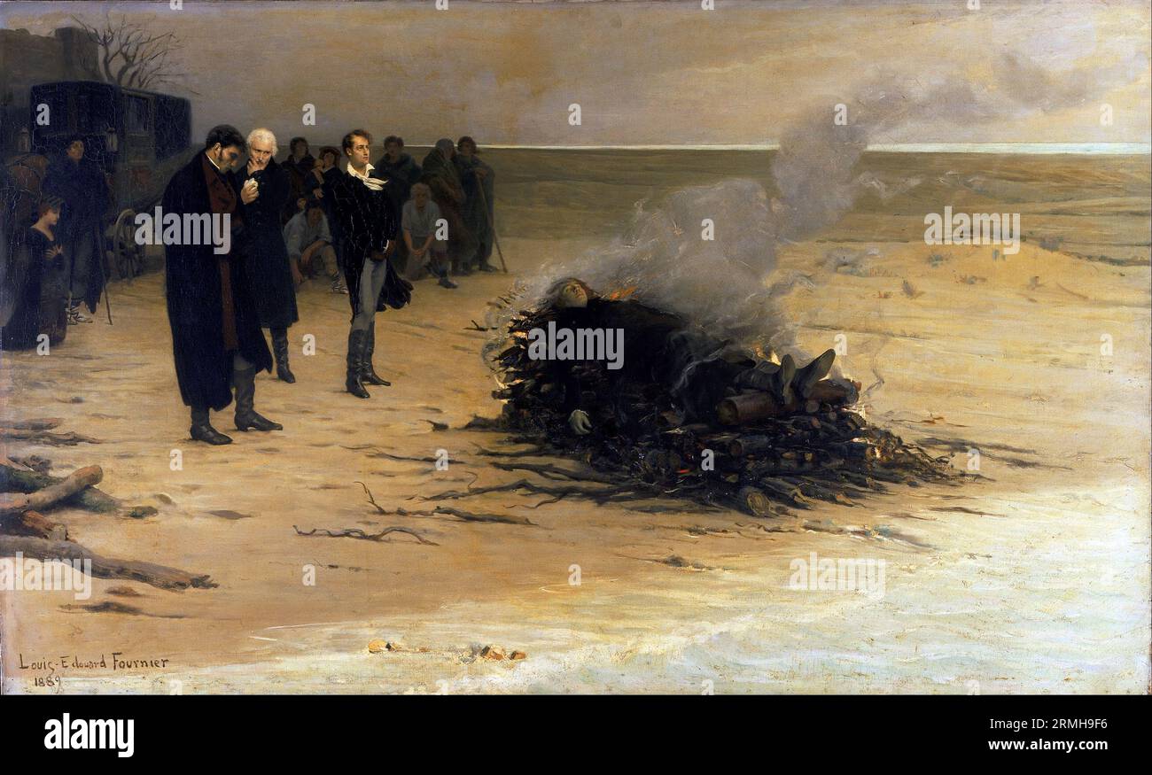 The Funeral of Shelley, Gemälde von Louis Edouard Fournier (1889). Stockfoto