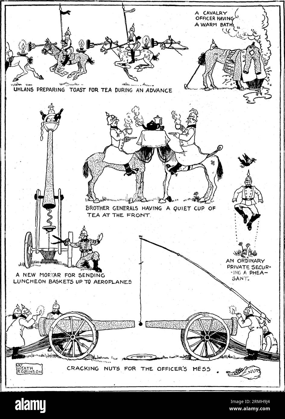 Ein Cartoon aus dem Ersten Weltkrieg von W. Heath Robinson Stockfoto