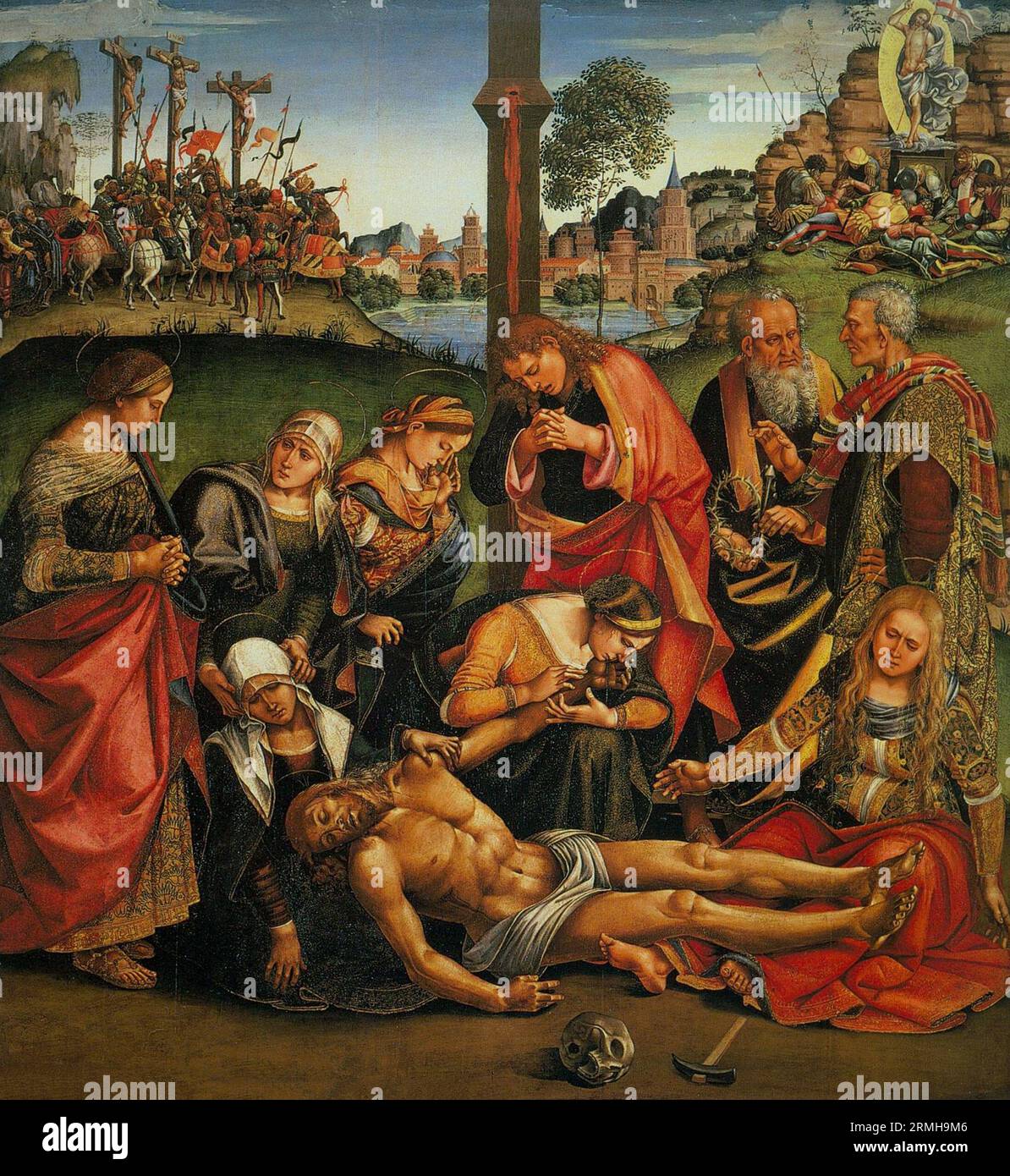Klage über den toten Christus, Gemälde von Luca Signorelli Stockfoto