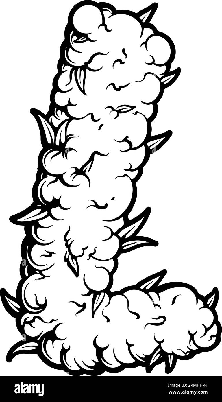 Cannabis Leaf Letter L Monogramm Illustrationen monochrome Vektorgrafiken für Ihr Firmenlogo, Merchandise-T-Shirt, Aufkleber und Etikettendesigns, Pos. Stock Vektor