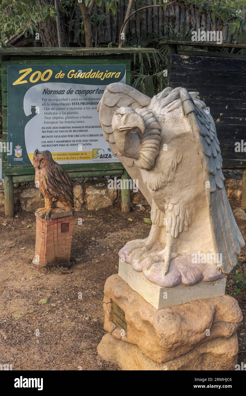 Städtischer Zoo von Guadalajara, Jahr 1985. Gründungsmitglied von AIZA, Iberische Vereinigung der Zoos und Aquarien, bestehend aus Zoos in Spanien und Portugal. Stockfoto