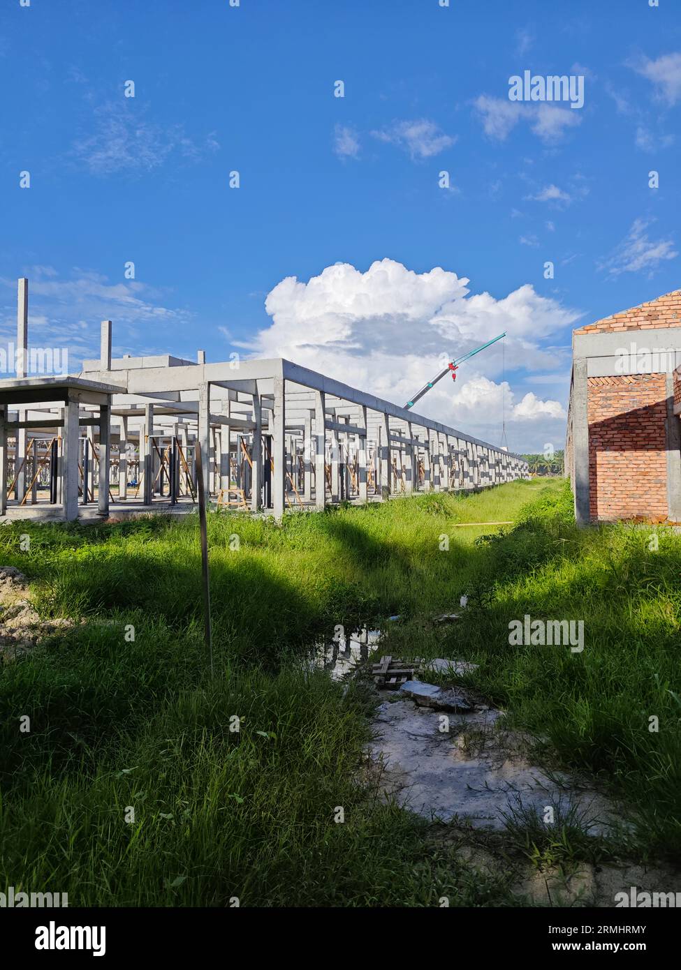 Schauplatz des neuen Wohnungsbauprogramms im Bau Stockfoto