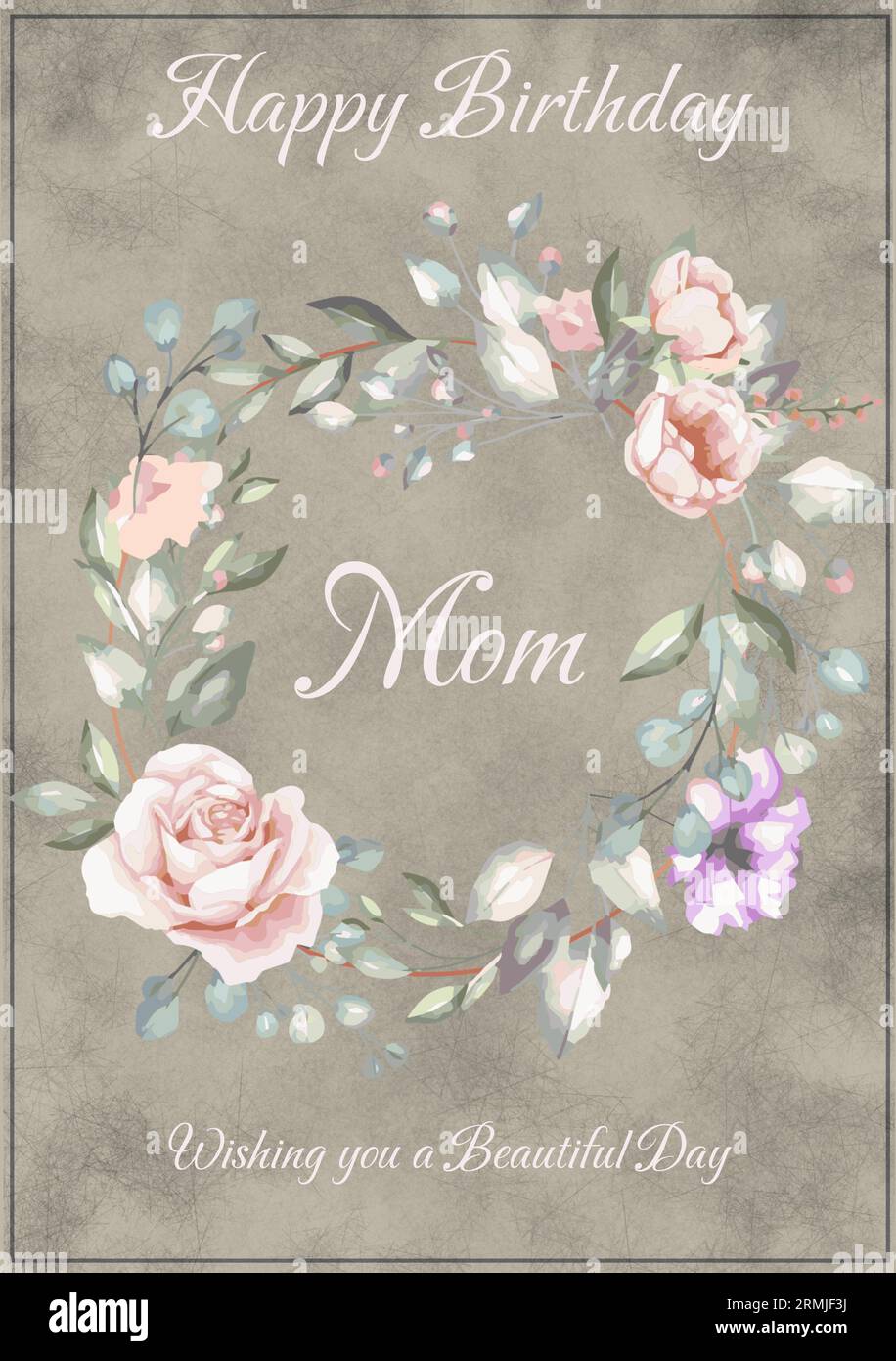 Wee Blue Coo Geburtstagskarte „Viele Liebe Blumen Mama“ – 17,5x12,5 Cm, Hochwertiger Karton, Personalisierbar