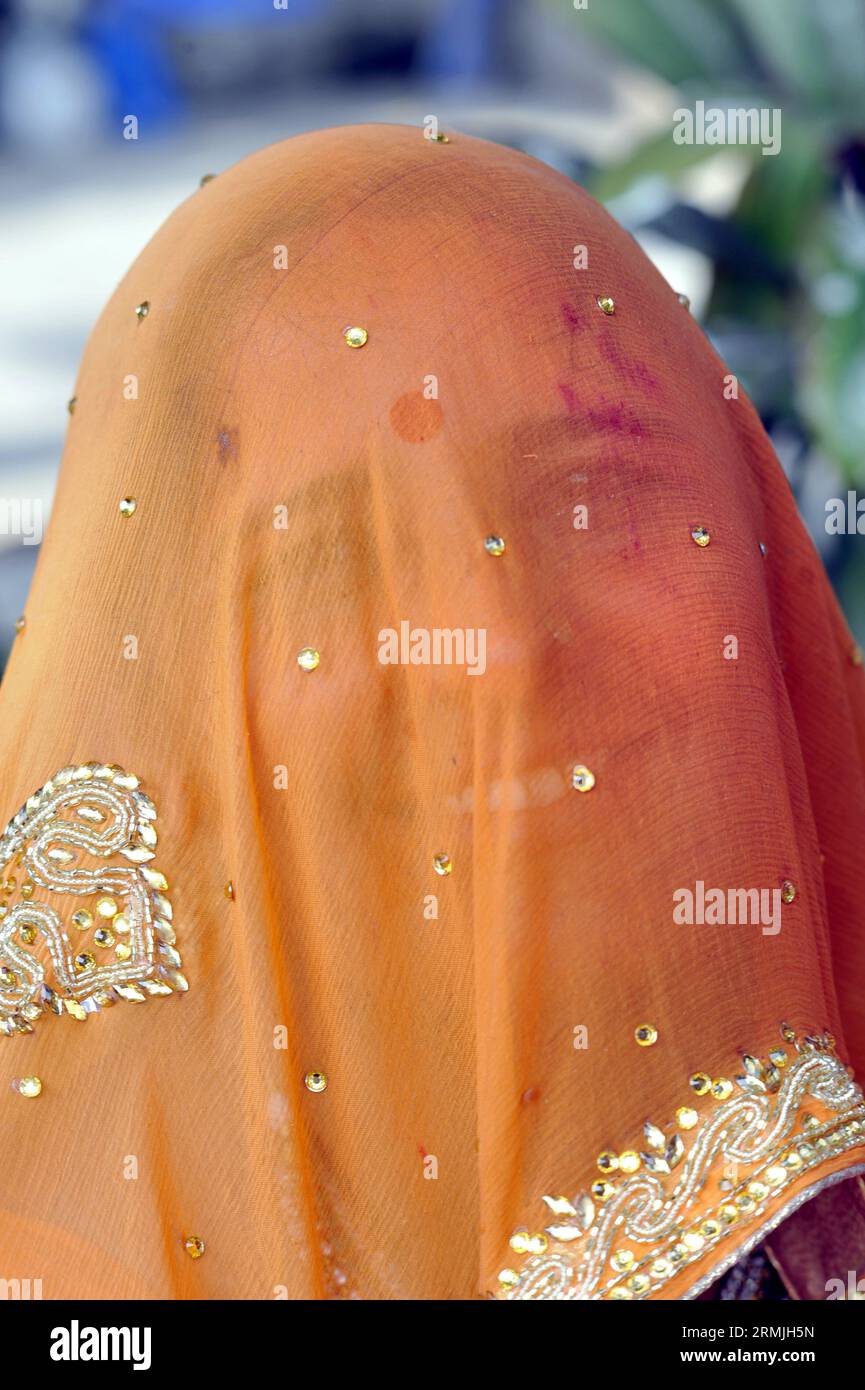 INDIEN. MAHARASHTRA. MUMBAI. (BOMBAY) HINDUISTIN VERSCHLEIERT Stockfoto