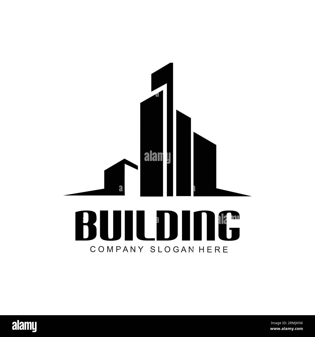 City Building Construction Logo Design Premium Quality Line Vektor-Illustration Stock Vektor