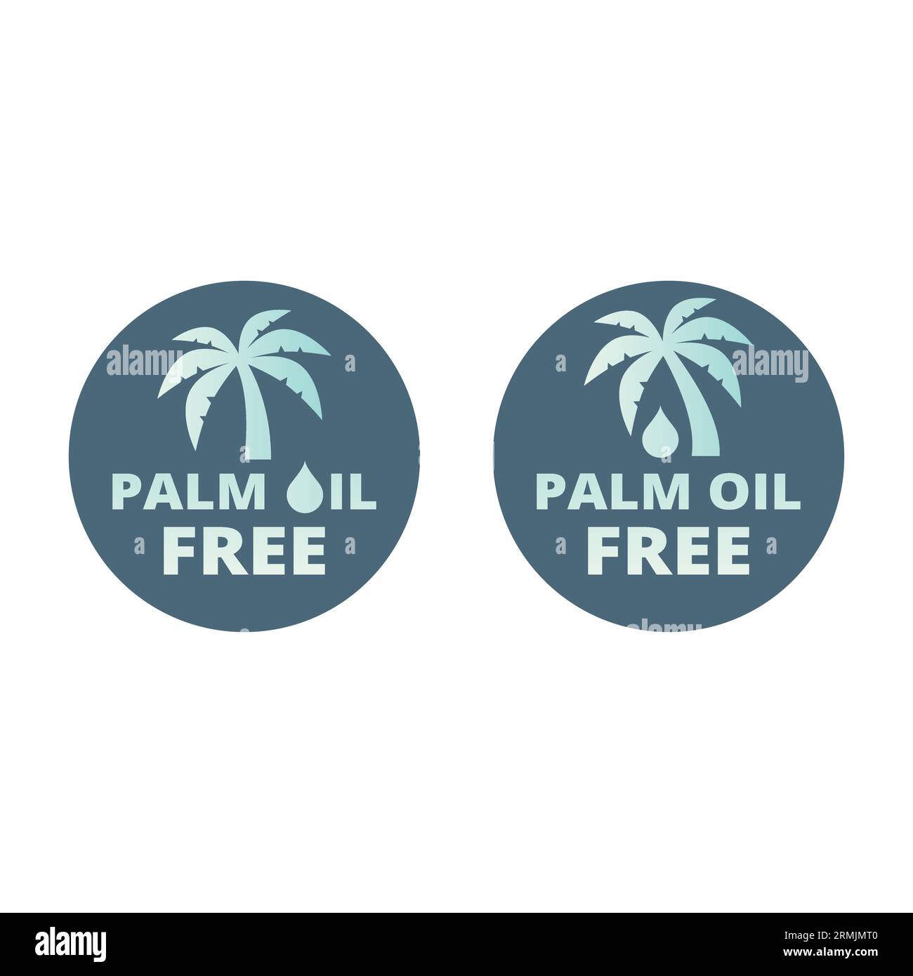 Palmenölfreies Vektoretikett. Kein farbiger Aufkleber mit Palmölkreis. Stock Vektor