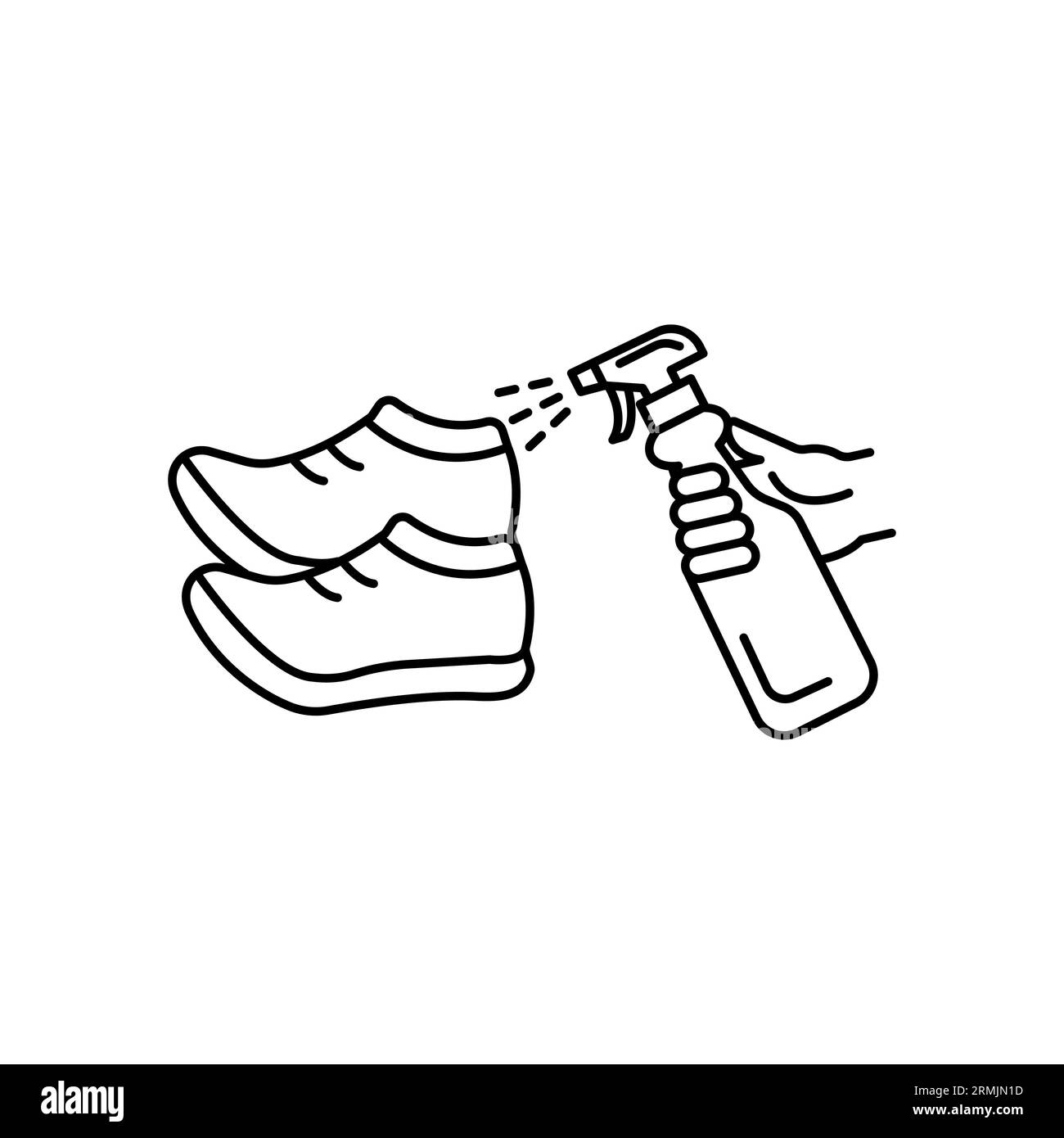 Bitte Desinfizieren Sie Stiefel Oder Schuhe Schwarz Symbol, Vektor Illustration, Isolate Auf Weißem Hintergrund Etikett. Stock Vektor