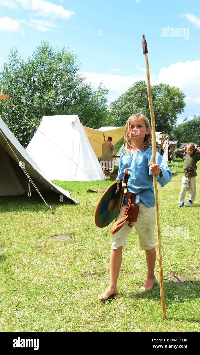 Das Trelleborgs Viking Festival in Slagelse, Neuseeland, Dänemark. Stockfoto