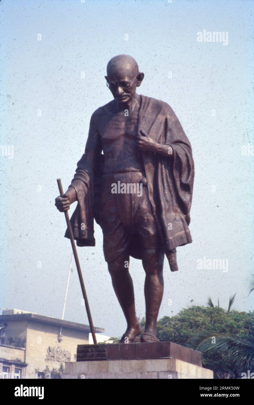 Statue von Gandhiji, Nariman Point, Bombay, Indien Stockfoto