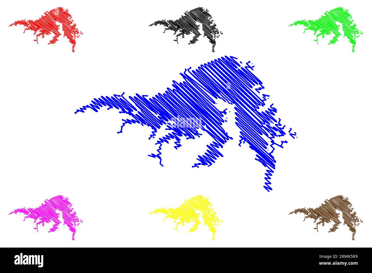 Lake Kinkony (Afrika, Republik Madagaskar) Kartenvektordarstellung, Scribble Sketch Lac Kinkony Karte Stock Vektor