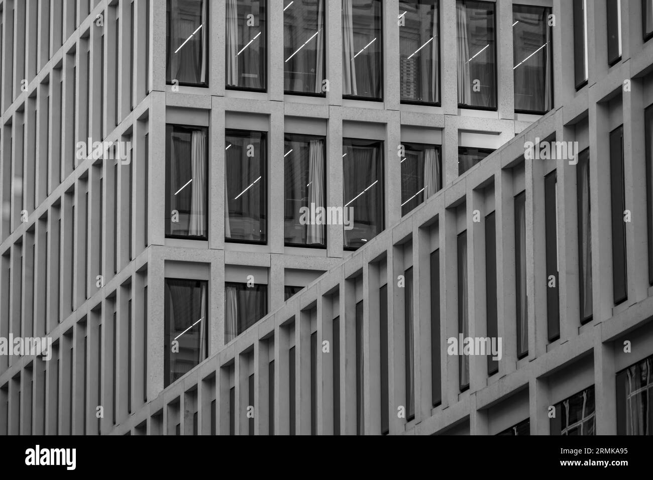 Architektonische Details, modernes Hochhaus, Europaallee, Stadtzentrum, Zürich, Schweiz Stockfoto