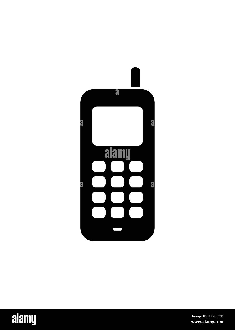 Einfacher Symbolvektor für Mobiltelefone, isoliert auf weißem Hintergrund Stock Vektor