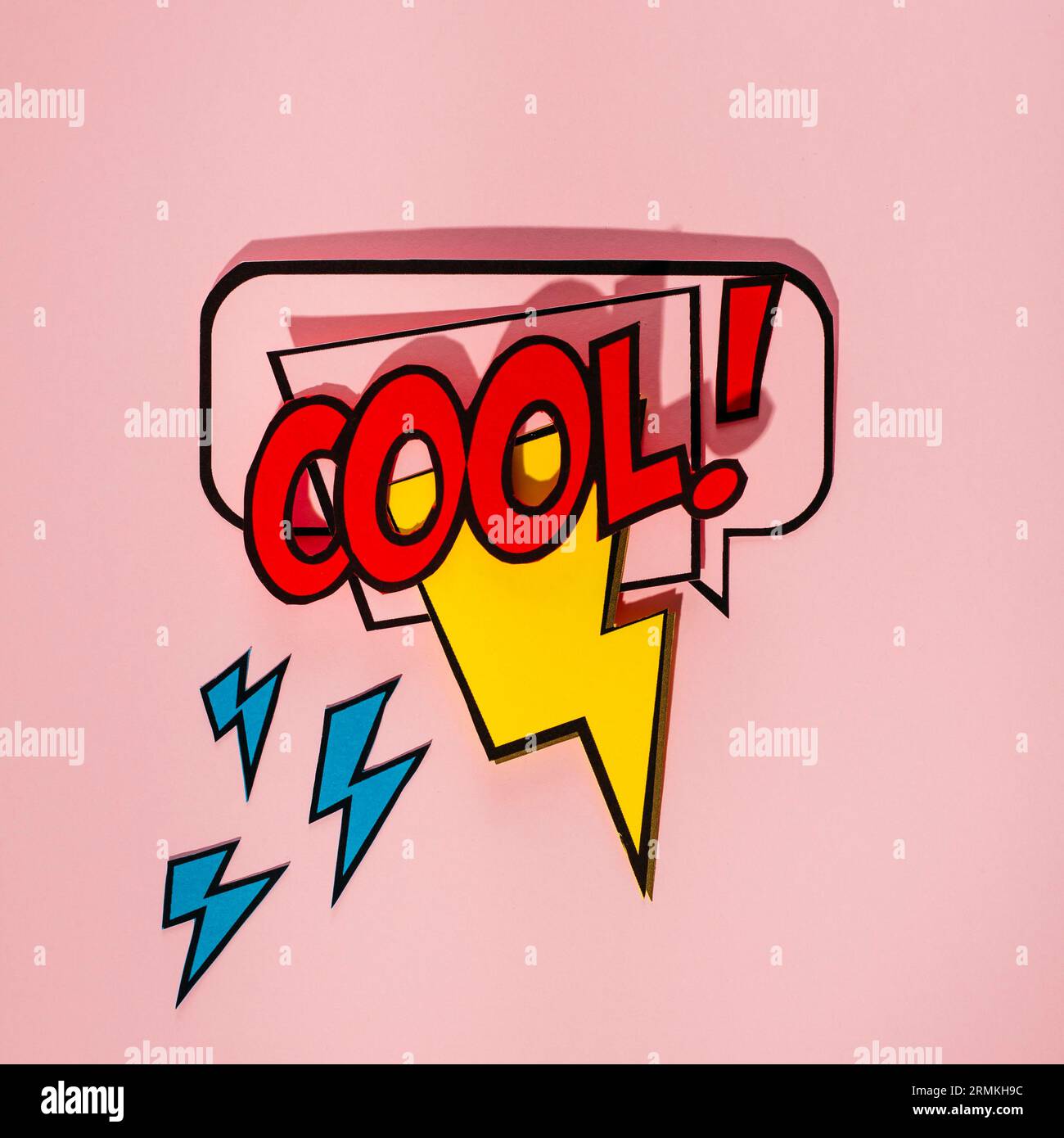 Comic Sprechblase mit Expression Text cool Thunderbolt Element Stockfoto