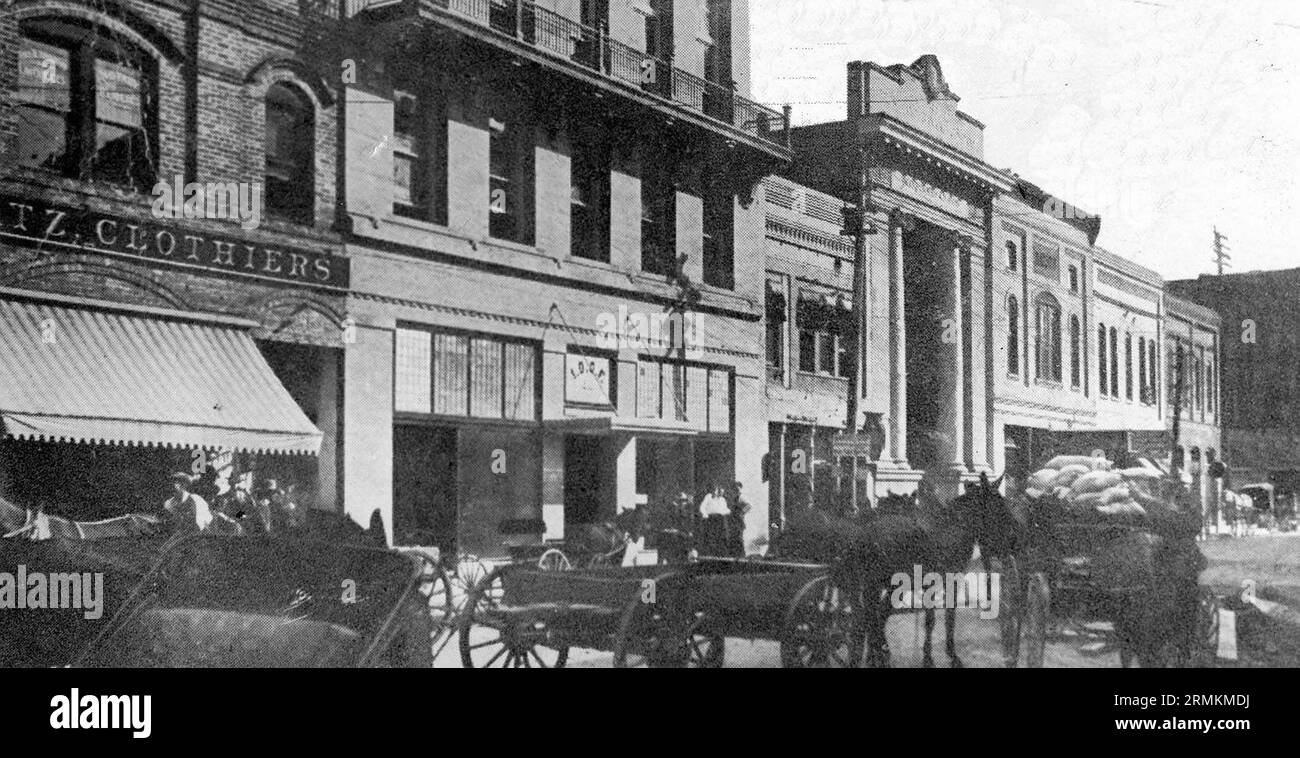 Front Street, Hattiesburg, Mississippi (um 1900) Stockfoto