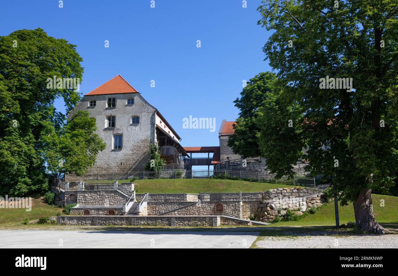 Freilichtbühne, Schloss Frauenstein, Bergbau, Innviertel, Oberösterreich, Österreich Stockfoto