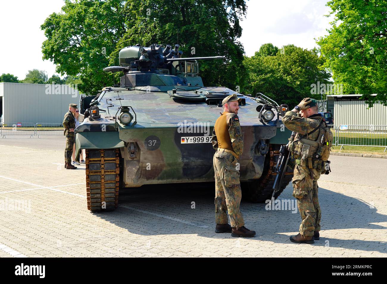 SPZ MARDER Infanterie Kampfwagen von vorne, Bundeswehrtag, München, Bayern, Deutschland Stockfoto