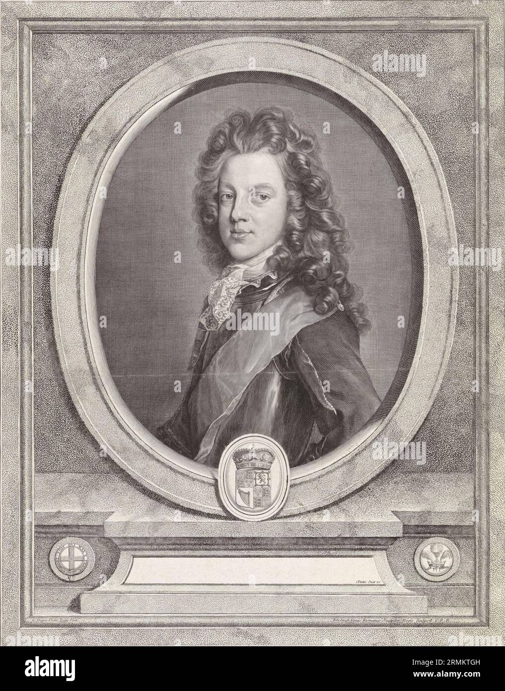 James Francis Edward Stuart (10. Juni 1688 bis 1. Juni) Januar 1766) war Thronprätendent für den schottischen und den englischen Thron aus dem Hause Stuart, Historisch, Digital restaurierte Reproduktion von einer Vorlage aus der Vergangenheit / James Francis Edward Stuart (10. Juni 1688 - 1. Januar 1766) war Vorkämpfer für die schottischen und englischen Throne aus dem Haus Stuart, historische, digital restaurierte Reproduktion eines Originals aus der Vergangenheit. Stockfoto