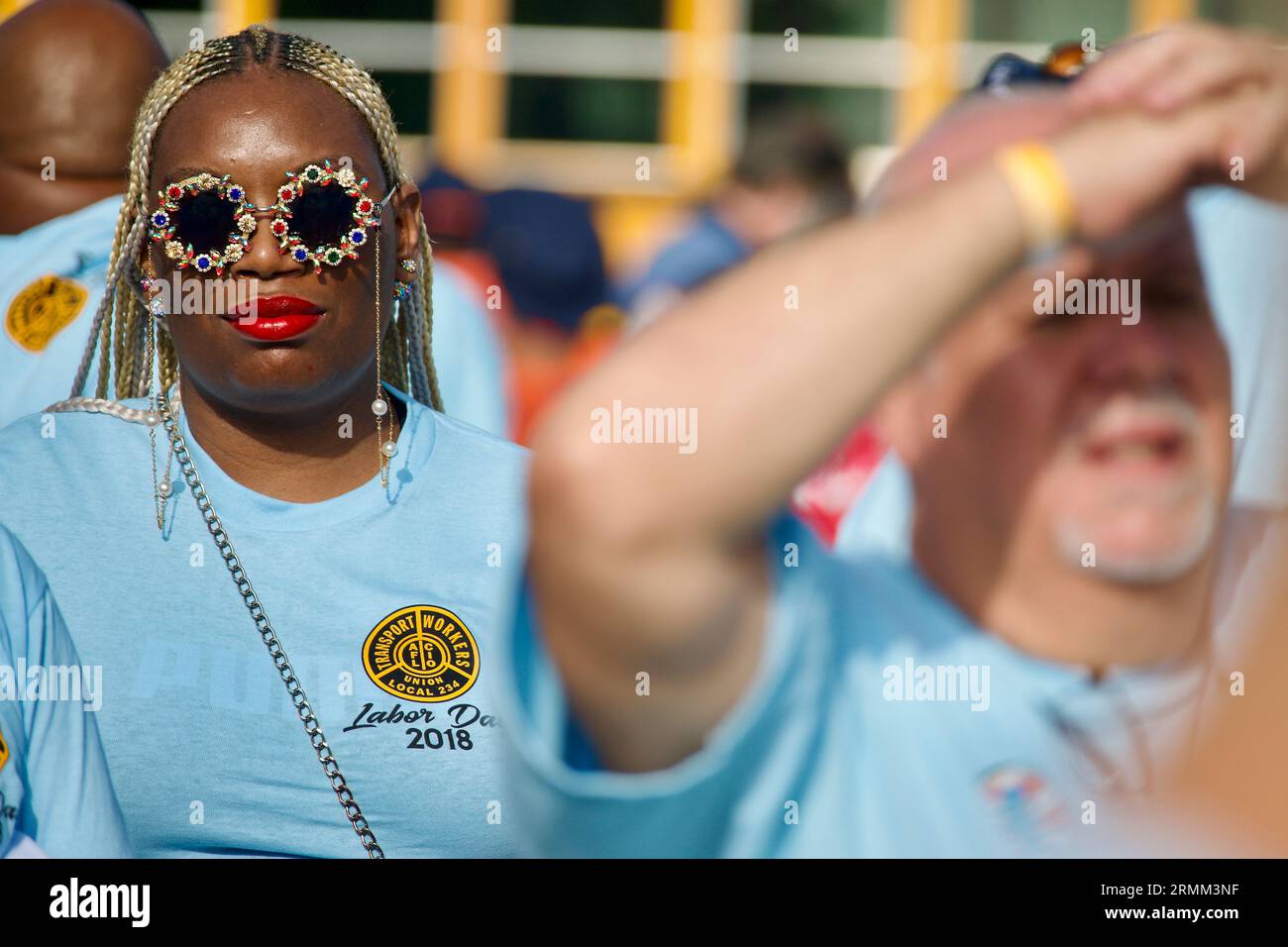 Szene aus der jährlichen Labor Day Parade entlang der Delaware Avenue in Philadelphia, PA, USA am 3. September 2018. Stockfoto
