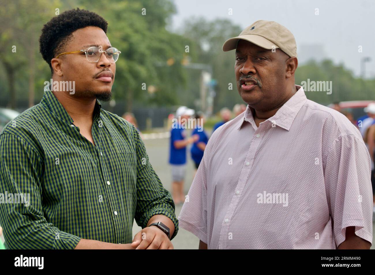 Malcolm Kenyatta und Dwight Evans nehmen am 3. September 2018 an der jährlichen Labor Day Parade entlang der Delaware Avenue in Philadelphia, PA, USA, Teil. Stockfoto