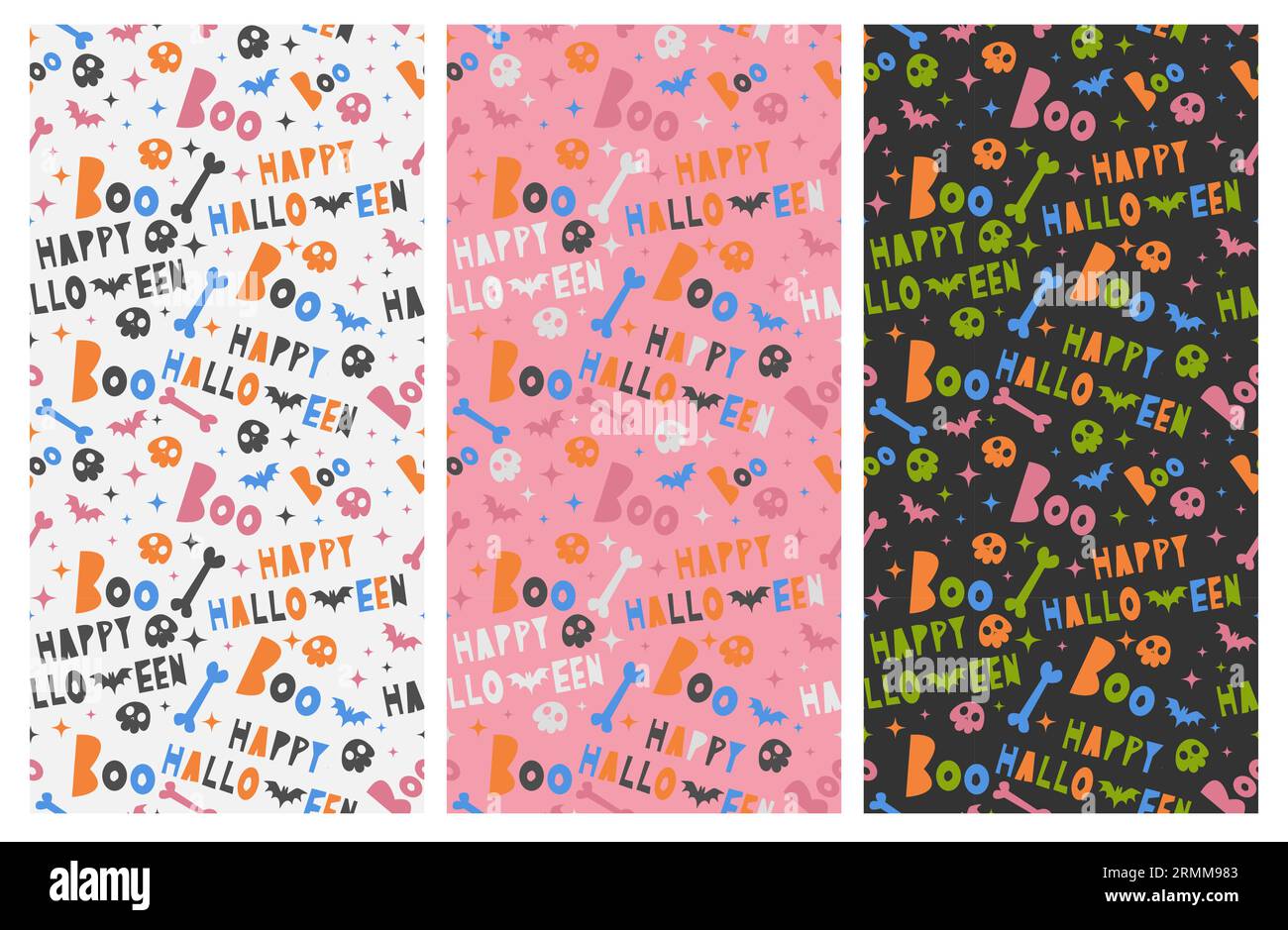 Happy Halloween Boo Groovy nahtloser Musterdruck Stock Vektor