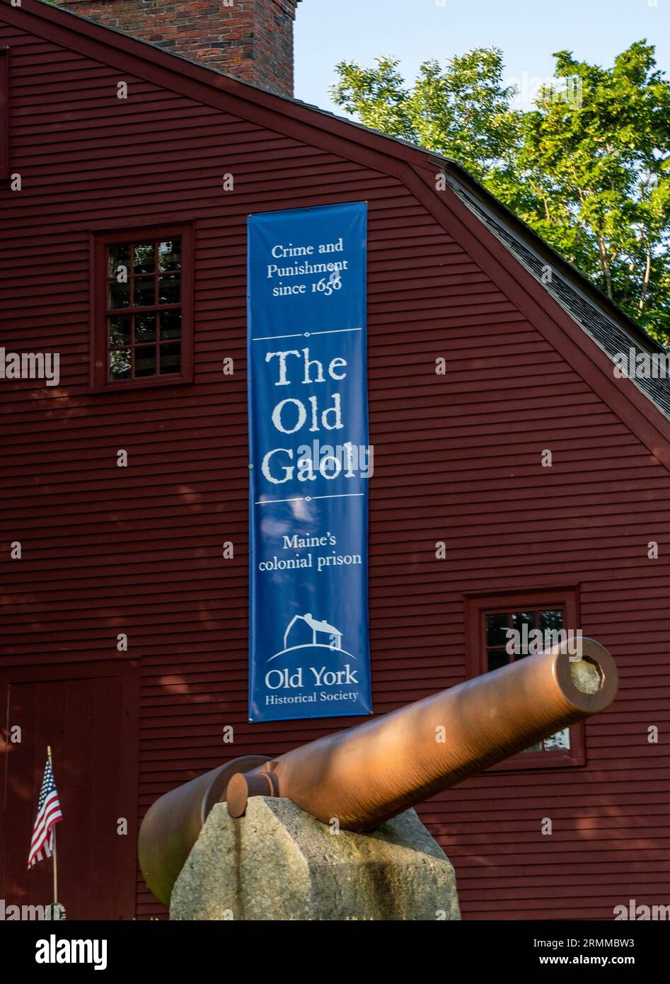 Altes Gaol-Gebäude in York Maine Stockfoto