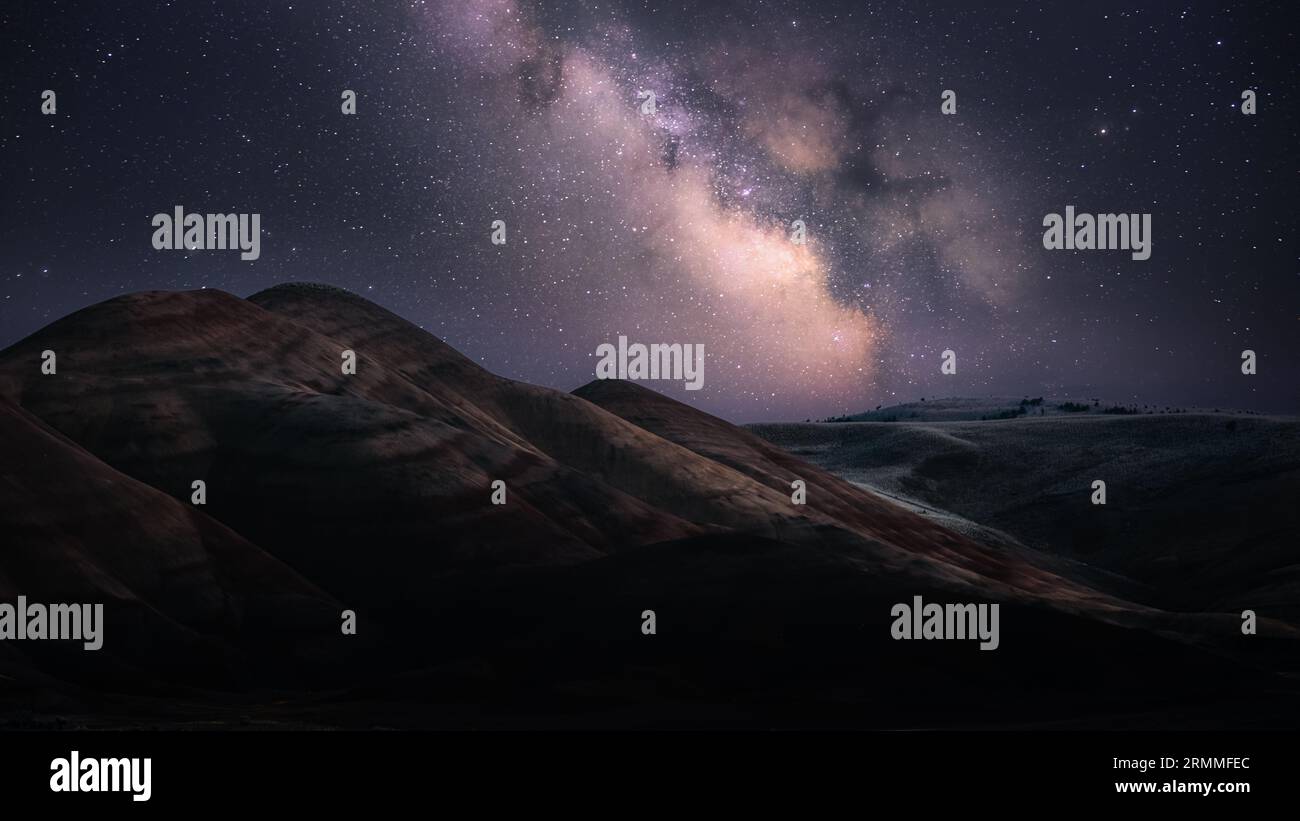 Painted Hills Milkyway Stockfoto