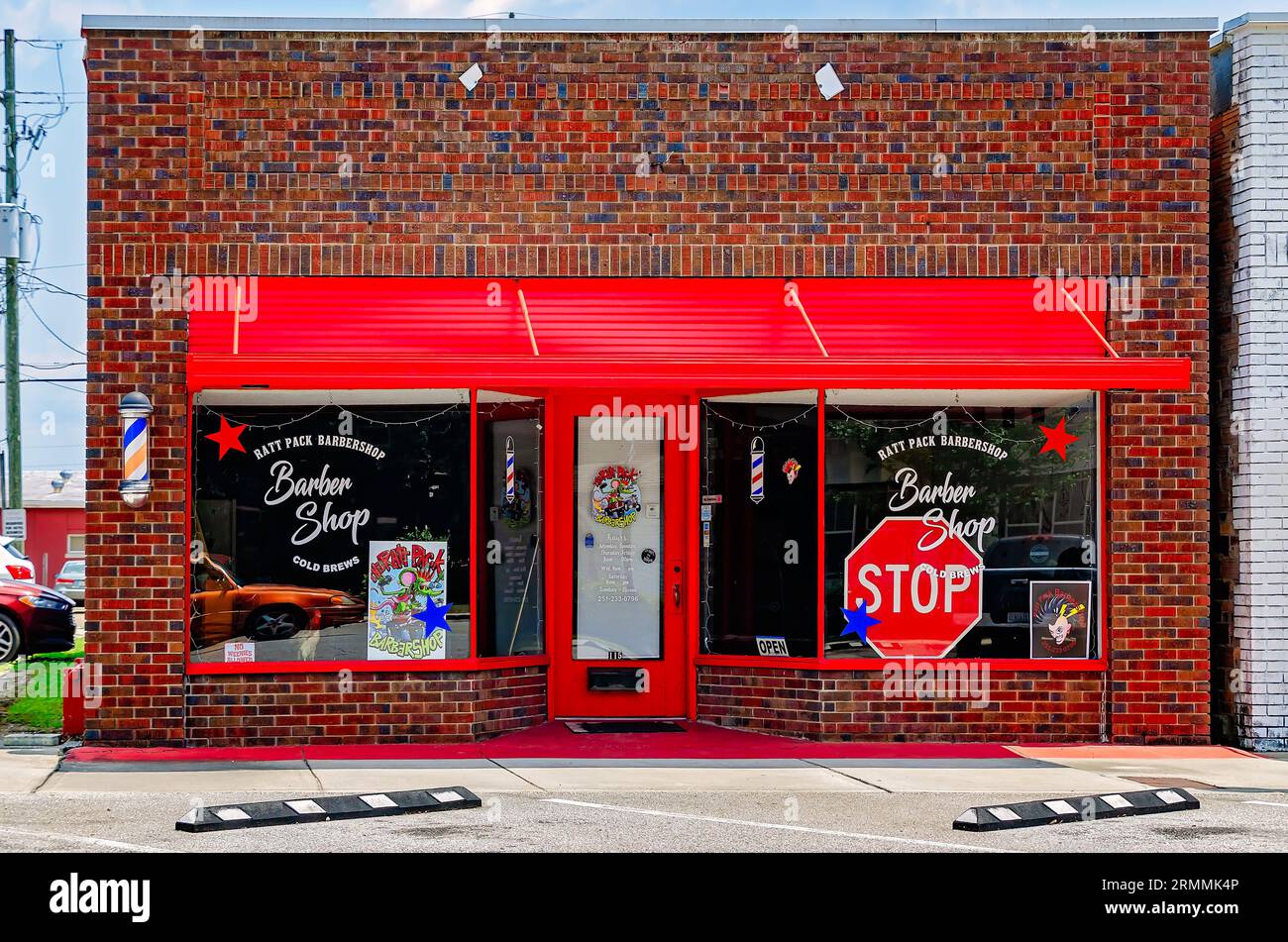Ratt Pack Barbershop ist abgebildet, 19. August 2023, in Foley, Alabama. Rat Pack bezieht sich oft auf eine Gruppe von Entertainern in den 1940er und 1950er Jahren Stockfoto