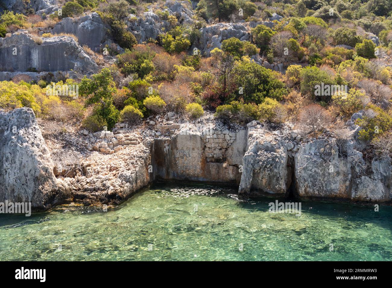 Kekova versunkene Stadt eine Touristenattraktion und historisches türkisches Wahrzeichen, Kekova (Dolichiste), Türkei Stockfoto