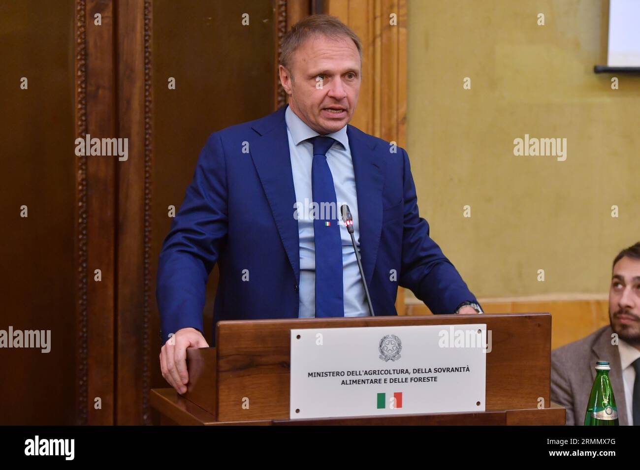 Rom, Italien. 29. August 2023. Der Minister für Landwirtschaft, Ernährungssouveränität und Forsten Francesco Lollobrigida von der Regierung Meloni Credit: Independent Photo Agency/Alamy Live News Stockfoto